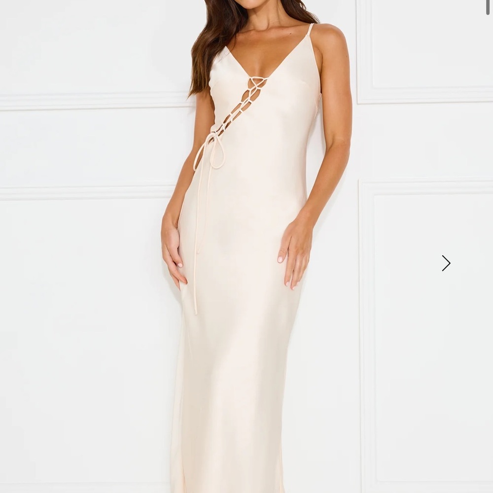 Hello Molly Cream Backless Dress